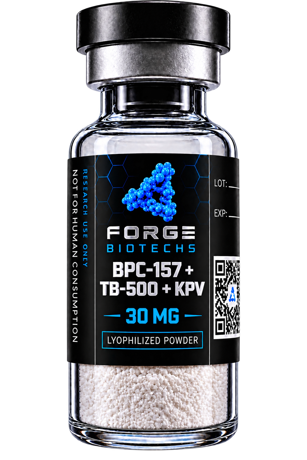 BPC-157 10 mg + TB-500 10 mg + KPV 10 mg 30 mg research vial