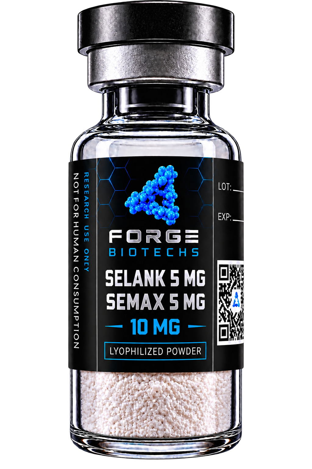 Selank 5 mg + Semax 5 mg 10 mg research vial